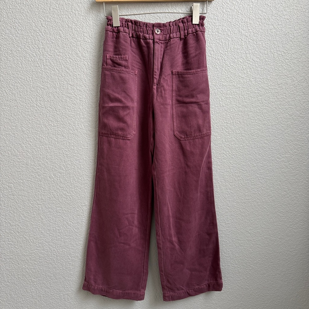 Zara Girls Plum Elastic Waist Pants size 13/14